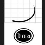 D Curl graphical image to show curve in a D lash extension kit.